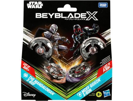 Coffret Pack 2 Toupies Beyblade X Star Wars : The Mandalorian 3-60F + Gideon 3-80 - Type attaque et d�fense - Pack Toupie et lanceur - Hasbro F9589
