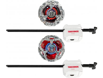 Coffret Pack 2 Toupies Beyblade X Transformers : Optimus Prime 4-60P et Megatron 4-80B - Type endurance et quilibre - Pack Toupie et lanceur - Hasbro G0353