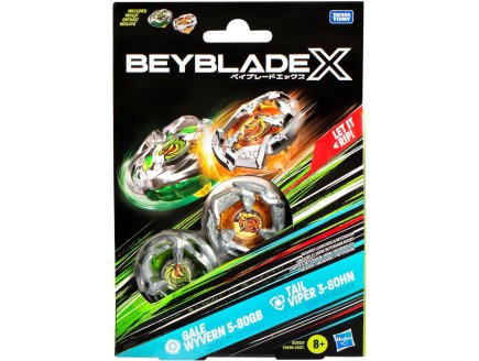 Coffret Pack Toupie Beyblade X : Gale Wyvern 5-80GB et Tail Viper 3-80HN - Type endurance et dfense - Dual Pack - Hasbro G0282