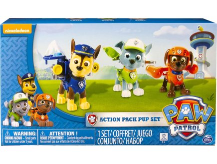 COFFRET PAT PATROUILLE 3 CHIENS TRANSFORMABLE : ZUMA ROCKY ET CHASE -  FIGURINE - PAW PATROL SPIN MASTER