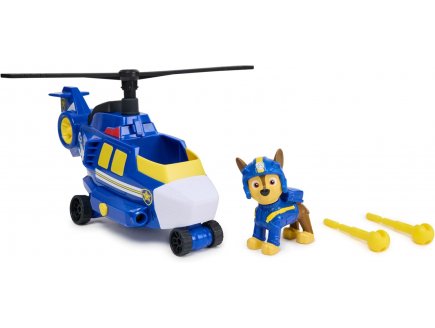 Coffret pat patrouille air rescue : helicoptere police + chase - vehicule - figurine chien - paw patrol - Spin master