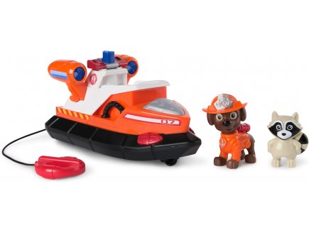 Coffret Pat Patrouille Fire Rescue : Bateau de Pompier + Zuma et raton Laveur - Vhicule - Figurine Chien - Paw Patrol - Spin master