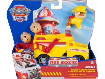 Coffret Pat Patrouille Fire Rescue : Ruben avec son Camion Benne de Pompier - Vhicule - Figurine - Paw Patrol - Spin Master - 20151461