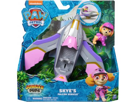 COFFRET PAT PATROUILLE JUNGLE PUPS : AVION + SELLA - VEHICULE TRANSFORMABLE - FIGURINE CHIEN - PAW PATROL - SPIN MASTER