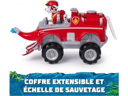 Coffret pat patrouille jungle pups : camion pompier + marcus - vehicule transformable - figurine chien - paw patrol - Spin master
