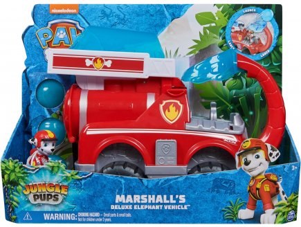 COFFRET PAT PATROUILLE JUNGLE PUPS DELUXE : MARCUS ET CAMION POMPIER - VEHICULE TRANSFORMABLE - FIGURINE CHIEN - PAW PATROL - SPIN MASTER