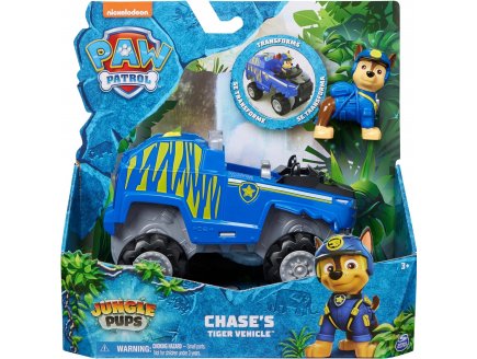 COFFRET PAT PATROUILLE JUNGLE PUPS : TOUT TERRAIN + CHASE - VEHICULE TRANSFORMABLE - FIGURINE CHIEN - PAW PATROL - SPIN MASTER