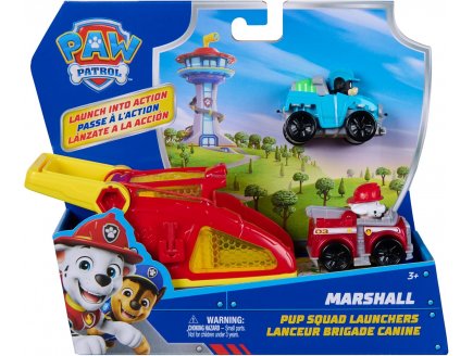 Coffret pat patrouille Lanceur Brigade Canine : Camion de pompier Marcus + 4 x 4 Tout-Terrain Rex - Chien - Paw Patrol - Spin master