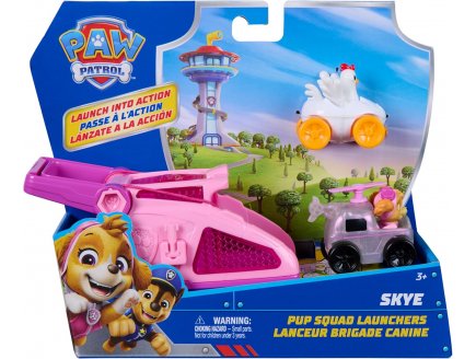 Coffret pat patrouille Lanceur Brigade Canine : H�licopt�re Stella et Voiture poule Galinetta - figurine chien - Paw Patrol - Spin master