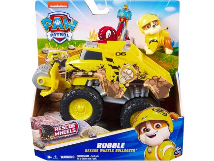COFFRET PAT PATROUILLE RESCUE WHEELS : TOUT TERRAIN BULLDOZER + RUBEN - VEHICULE TRANSFORMABLE - FIGURINE CHIEN - PAW PATROL - SPIN MASTER