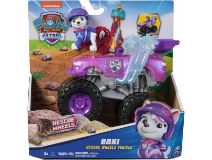 COFFRET PAT PATROUILLE RESCUE WHEELS : TOUT TERRAIN + ROXI - VEHICULE TRANSFORMABLE - FIGURINE CHIEN - PAW PATROL - SPIN MASTER