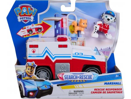 Coffret Pat Patrouille Search & Rescue : Camion Ambulance + Marcus + Chat - V�hicule Sauvetage - Figurine chien - Paw Patrol - Spin Master