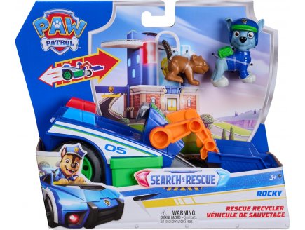 Coffret Pat Patrouille Search & Rescue : Camion recyclage retro friction + Rocky + Castor - V�hicule Sauvetage - Figurine chien - Paw Patrol - Spin Master