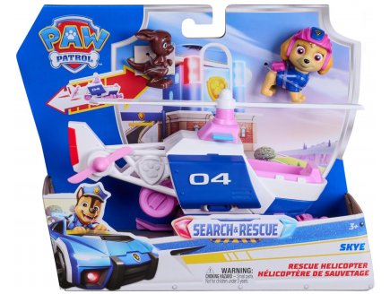 Coffret Pat Patrouille Search & Rescue : H�licopt�re retro friction + Stella + Kangourou - V�hicule Sauvetage - Figurine chien - Paw Patrol - Spin Master