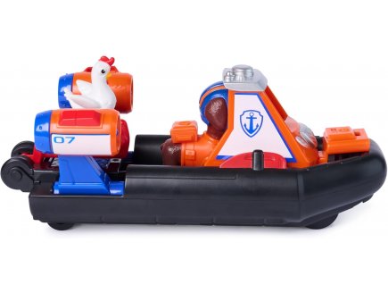 Coffret Pat Patrouille Search & Rescue : Hovercraft retro friction + Zuma + Poule - V�hicule Sauvetage - Figurine chien - Paw Patrol - Spin Master