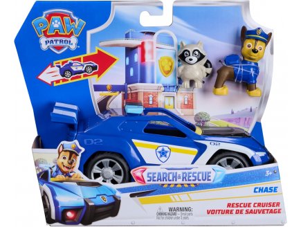 Coffret Pat Patrouille Search & Rescue : Voiture de police + Chase + Raton Laveur - V�hicule Sauvetage - Figurine chien - Paw Patrol - Spin Master