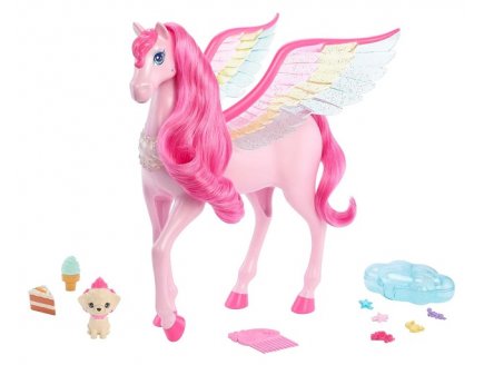 Coffret pegase rose sons et lumieres - barbie - Mattel - hlc41 - cheval magique