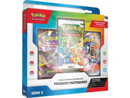 Coffret Pokemon 3 Boosters - Collection Illustration Premiers Partenaires - Série 3 - Cartes à collectionner Française