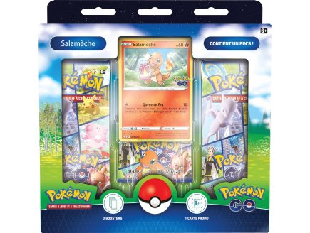 Coffret Pokmon 3 Boosters GO EB10.5 et Pin's Salamche - Carte a collectionner Pokmon version Franaise