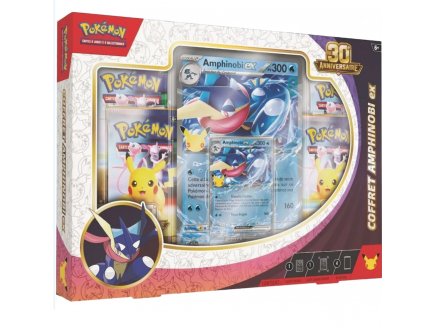 Coffret Pokemon 30e Anniversaire Amphinobi EX - Collection Premium - 4 Boosters - Cartes à collectionner Française