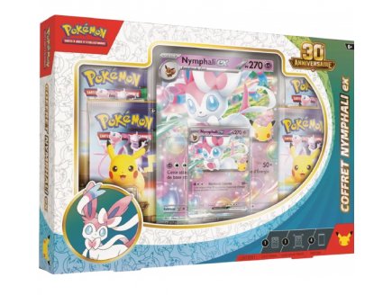 Coffret Pokemon 30e Anniversaire Nymphali EX - Collection Premium - 4 Boosters - Cartes à collectionner Française