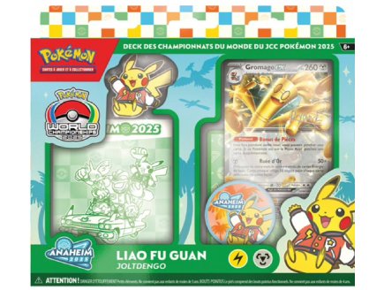 Coffret Pokemon Deck des Championnats du Monde 2025 � Liao Fu Guan Joltdengo : Gromago Ex 260 - Cartes � collectionner Fran�aise