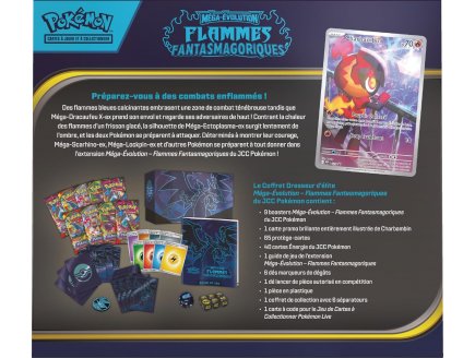 Coffret Pokemon dresseur d'Elite ME02 M�ga-�volutions - Flammes Fantasmagoriques - cartes a collectionner Fran�aise