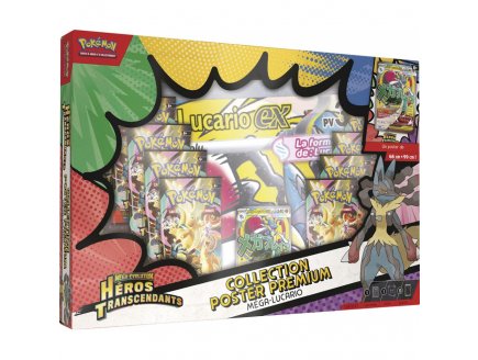 Coffret Pokemon ME2.5 Méga-Lucario EX PV 340 - Méga-Évolution - Héros Transcendants - 10 Boosters - Cartes à collectionner Française