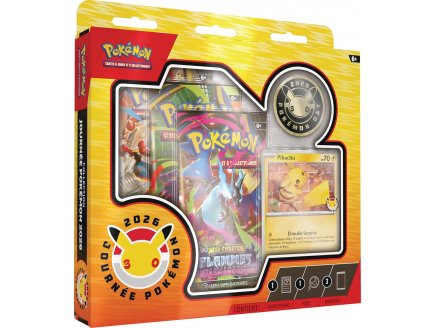 Coffret Pokemon Pikachu : 3 Boosters - Collection Journ�e Pok�mon 2026 - Cartes � collectionner Fran�aise