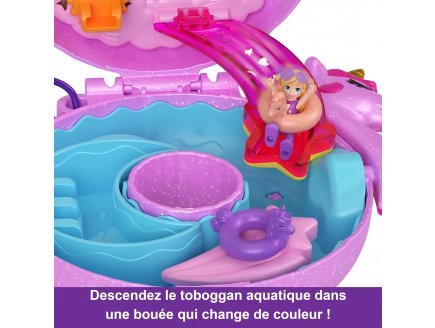 Coffret polly pocket bouee licorne : piscine + 2 figurine + 12 accessoires - Mattel - hkv34 - poupee
