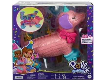 Coffret Polly Pocket chien en fête + 2 figurines + 26 accessoires - Mattel HYD98