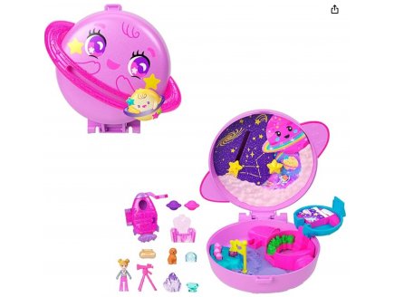 Coffret Polly Pocket Exploration spatiale + 1 figurine + 1 Animal + 9 accessoires - Mattel - JCB18 - Poupée