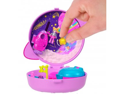 Coffret Polly Pocket Exploration spatiale + 1 figurine + 1 Animal + 9 accessoires - Mattel - JCB18 - Poupée
