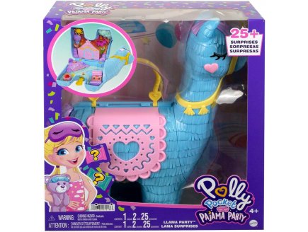 COFFRET POLLY POCKET LAMA SOIREE PYJAMA + 2 FIGURINE + 25 ACCESSOIRES - MATTEL - HHX74 - POUPEE