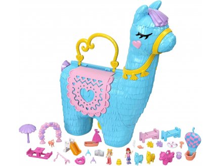 Coffret polly pocket lama soiree pyjama + 2 figurines + 25 accessoires - Mattel - hhx74 - poupee