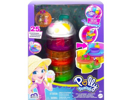 COFFRET POLLY POCKET PARC AQUATIQUE GRAND HOTEL DE POLLY + 2 FIGURINE + 23 ACCESSOIRES - MATTEL - HFP99 - POUPEE