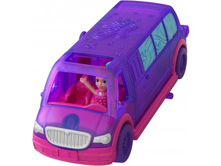 Coffret polly pocket party lino viree en limousine avec 1 figurine + accessoires - voiture - Mattel - ggc41 - poupee