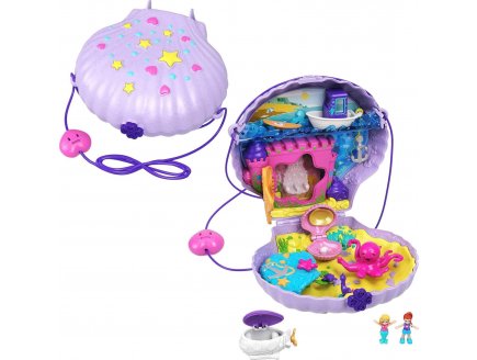 Coffret Polly Pocket sac  main coquillage + 2 figurines + 2 accessoires - poupe - Mattel - GNH11