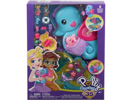 Coffret Polly Pocket sac surprise Hyppocampe + 2 figurines + 13 accessoires - poupe - Mattel - HWP03