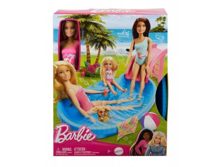 COFFRET POUPEE BARBIE BLONDE ET SA PISCINE DE REVE - MATTEL - HRJ74 - ACCESSOIRE