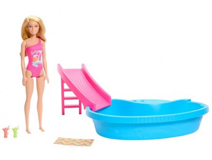 Coffret poupee barbie blonde et sa piscine de reve - Mattel - hrj74 - accessoire