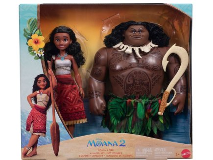 Coffret Poup�e Vaiana 2 : Poup�e Vaiana et Maui + 1 accessoire - Poup�e Mannequin - Disney Princesse - Mattel - JDD42