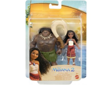 Coffret Poupée Vaiana 2 : Poupée Vaiana et Maui 9 cm + 1 accessoire - Poupée Mannequin - Disney Princesse - Mattel - JDD45