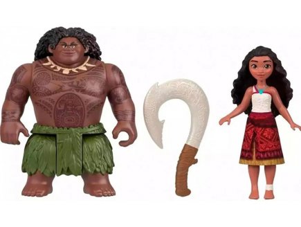 Coffret Poupée Vaiana 2 : Poupée Vaiana et Maui 9 cm + 1 accessoire - Poupée Mannequin - Disney Princesse - Mattel - JDD45