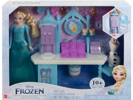 COFFRET REINE DES NEIGES : STAND DE GATEAUX GIVRES + POUPEE ELSA ET OLAF + 13 ACCESSOIRES- POUPEE MANNEQUIN FROZEN - MATTEL - HMJ48