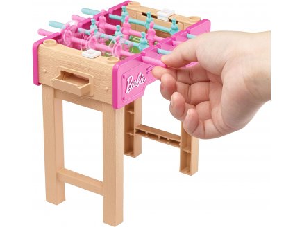 Coffret salle de jeux barbie : babyfoot + chien + accessoires - Mattel - grg77 - accessoires poupee