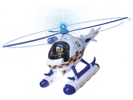 Coffret Sam le Pompier : L'Hlicoptre de Police avec sons et lumires et rose + Chien - Figurine et accessoires - Simba