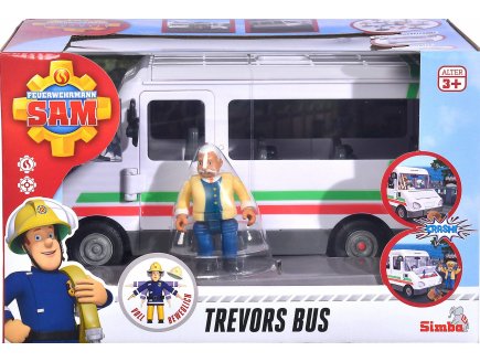 COFFRET SAM LE POMPIER : LE BUS BLANC DE TREVOR AVEC UNE FIGURINE ET ACCESSOIRES - DICKIE 10925107038