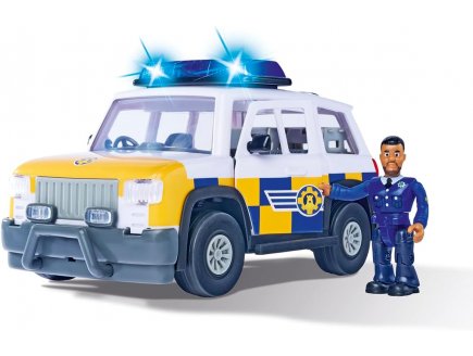 Coffret Sam le Pompier : Voiture de Police avec sons et lumires + Malcolm - Figurine et accessoires - Simba