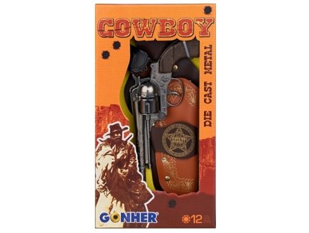 COFFRET SHERIFF COWBOY - PISTOLET 12 COUPS + HOLSTER - GONHER - 149